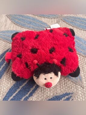 Pillow Pets Pee Wees Ms. Lady Bug Plush Stuffed Animal Pillow 2010 Red Black 11"